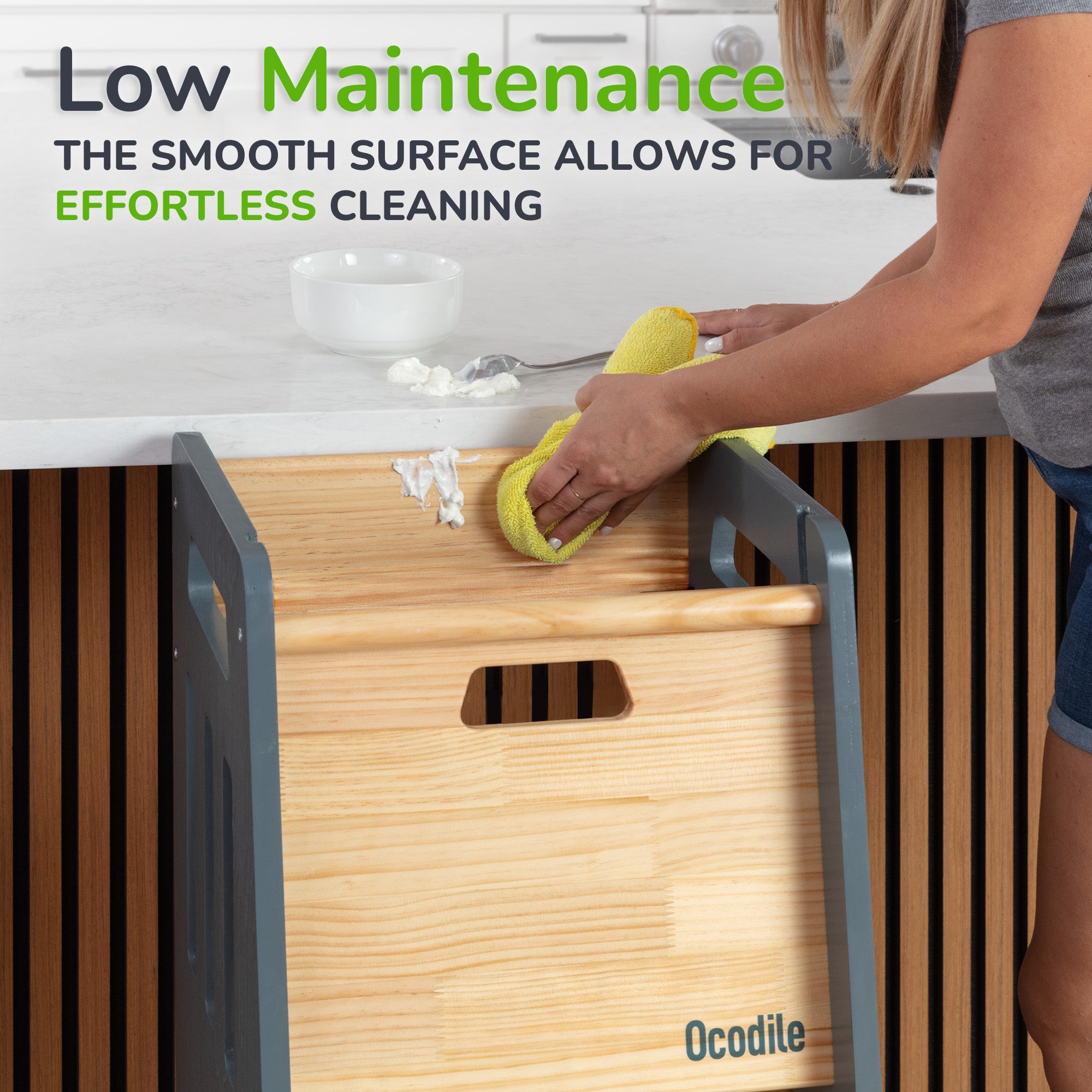 Standing Toddler Tower with Sliding Safety Door