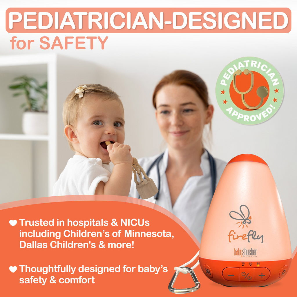 Baby Shusher Firefly – Portable Sound Machine & Night Light with Real Shushing Sound