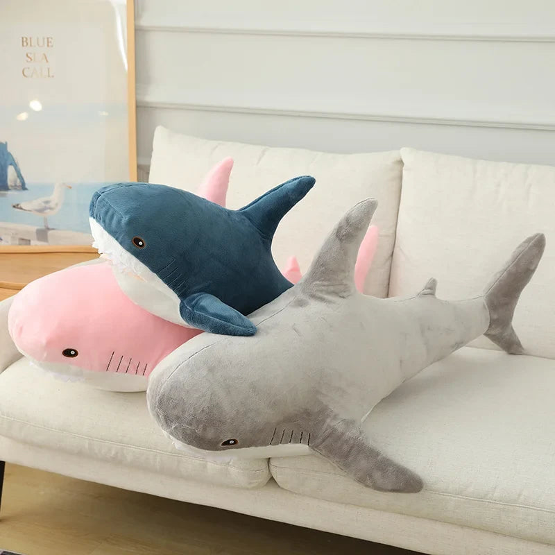Colorful Shark Plush Toy – Soft Stuffed Animal Pillow