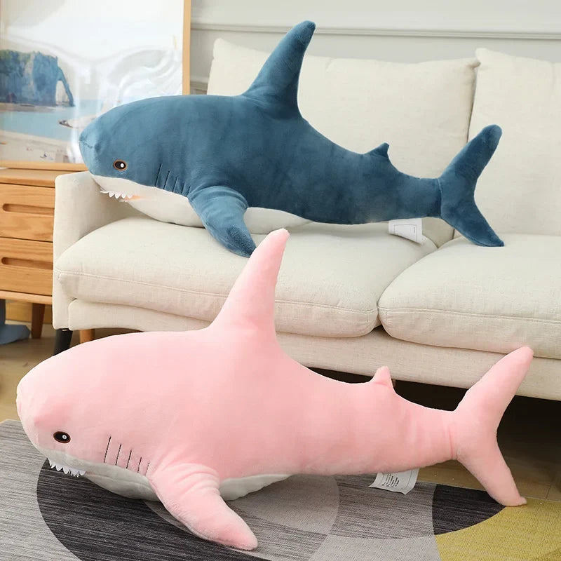 Colorful Shark Plush Toy – Soft Stuffed Animal Pillow