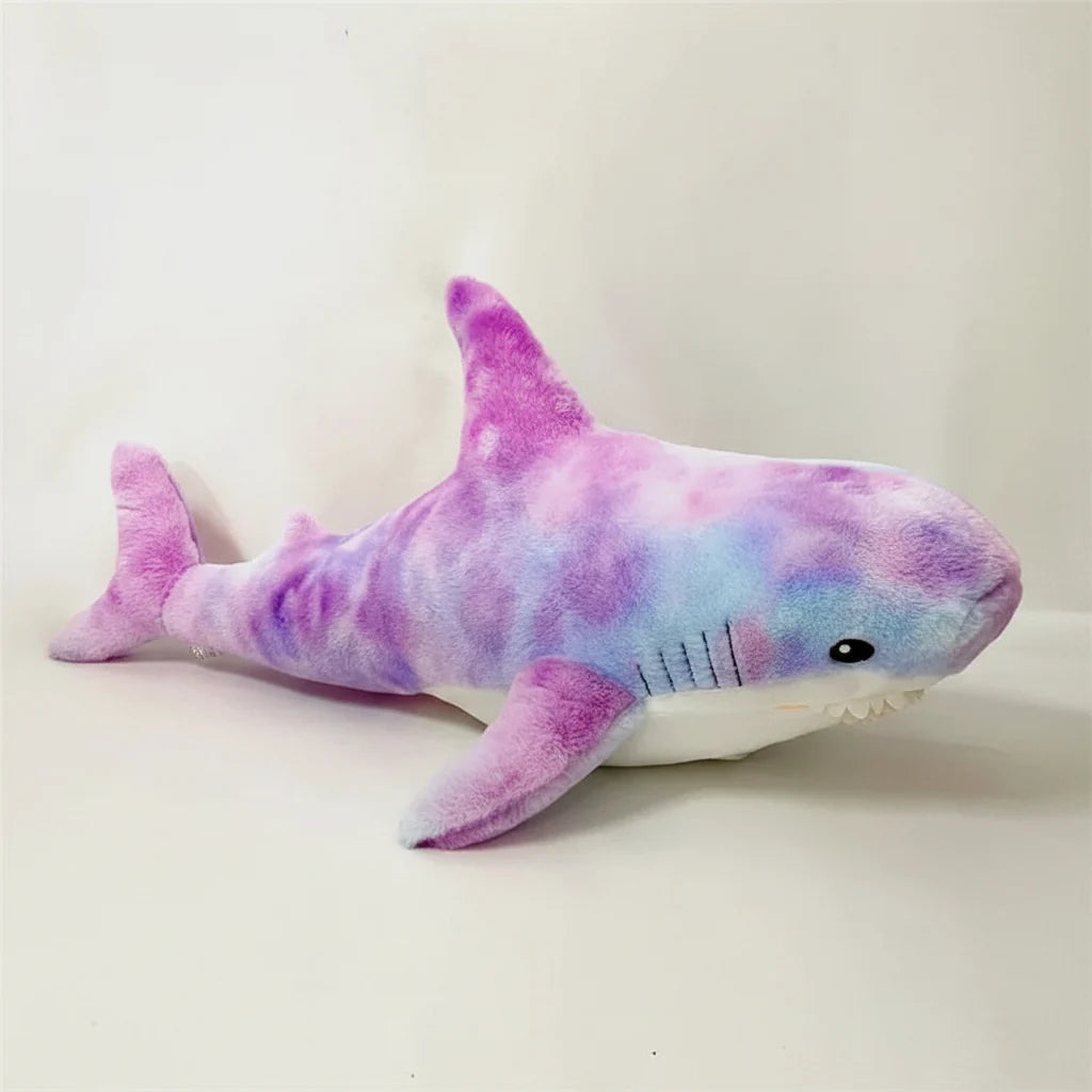 Colorful Shark Plush Toy – Soft Stuffed Animal Pillow