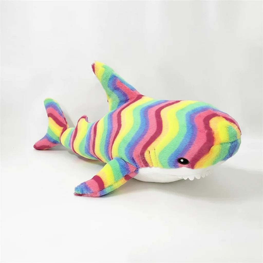 Colorful Shark Plush Toy – Soft Stuffed Animal Pillow