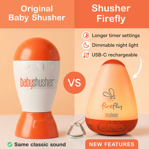 Baby Shusher Firefly – Portable Sound Machine & Night Light with Real Shushing Sound